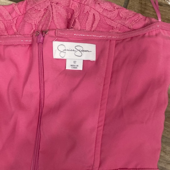 Jessica Simpson pink summer party date night 
NWT floral lace overlay strapless - Picture 6 of 9